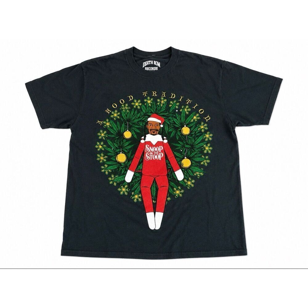 Snoop Dogg Snoop On The Stoop Christmas Graphic Tee Death Row Shirt M